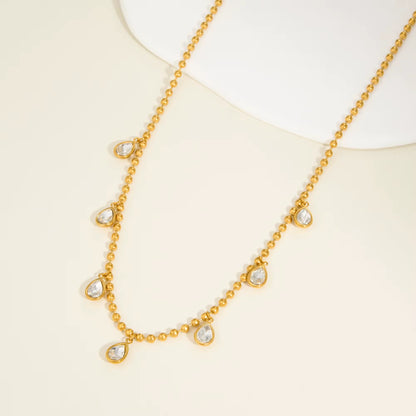 Golden Drop Charm Necklace