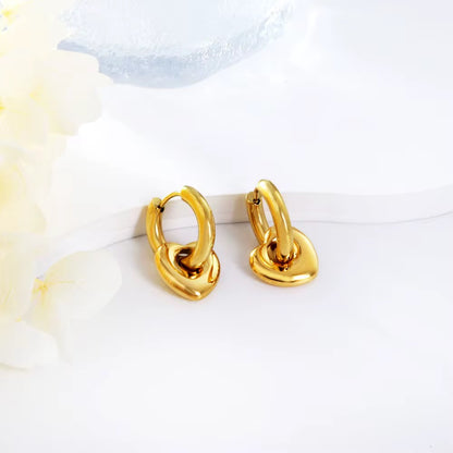Chunky Heart Hoop Earrings l