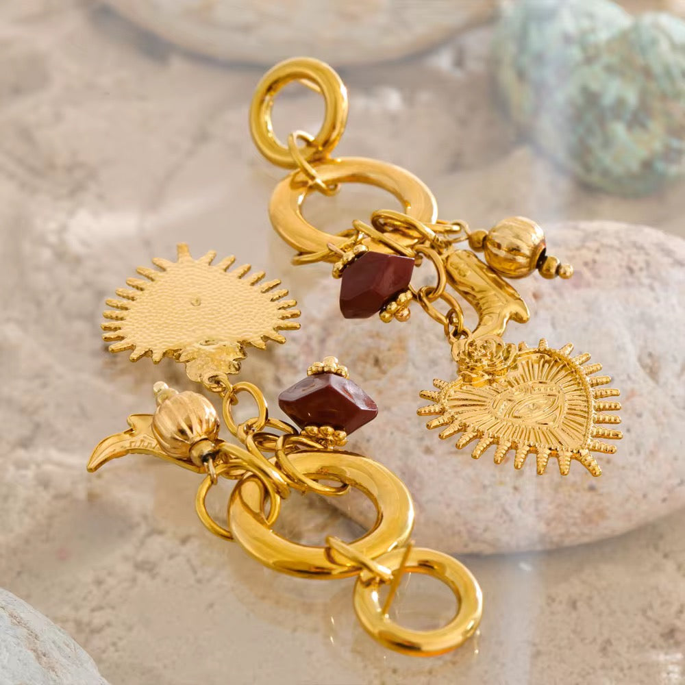 Sacred Heart Charm Statement Earrings