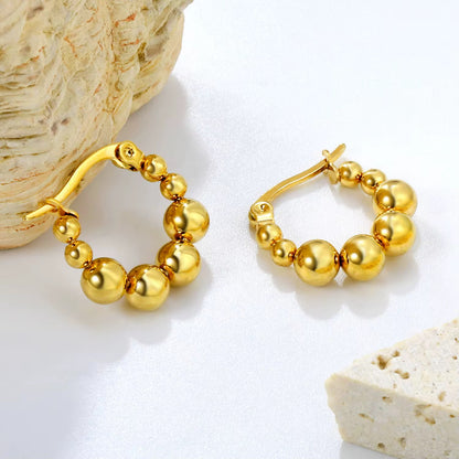 Golden Ball Hoop Earrings
