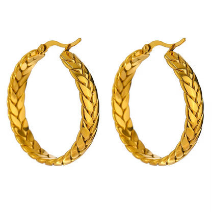 Braided Gold Hoop Earrings