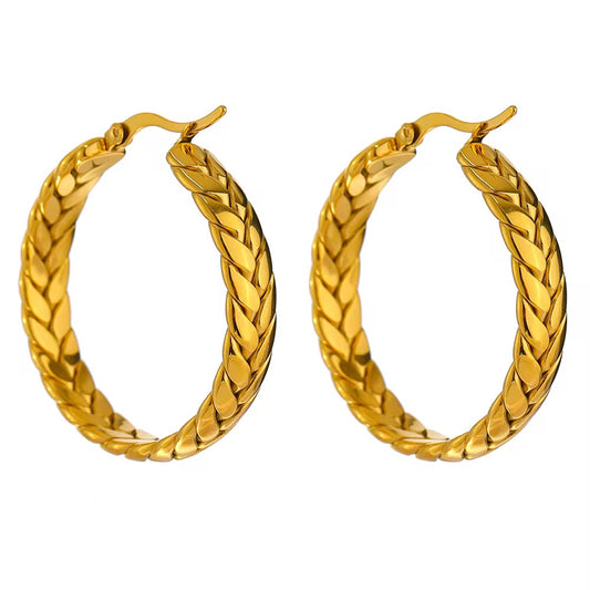 Braided Gold Hoop Earrings
