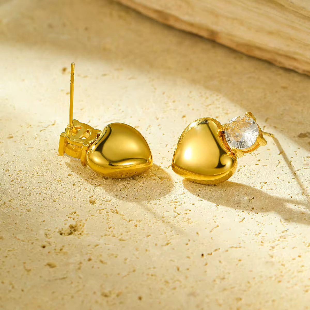 Crystal Heart Drop Earrings