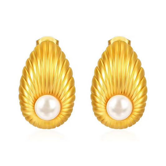 Pearl Shell Statement Earrings