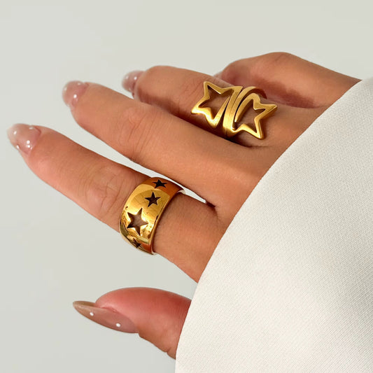 Golden Star Band Ring