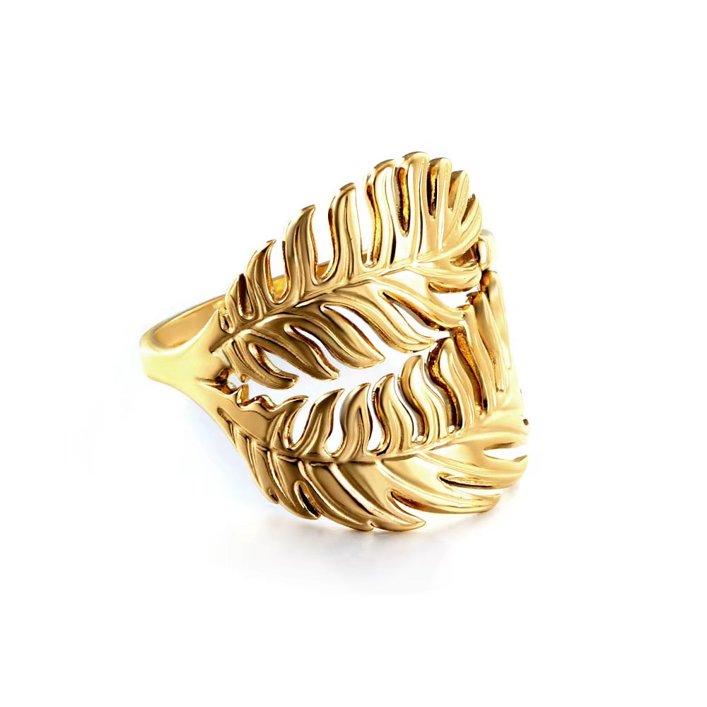 Golden Leaf Statement Ring