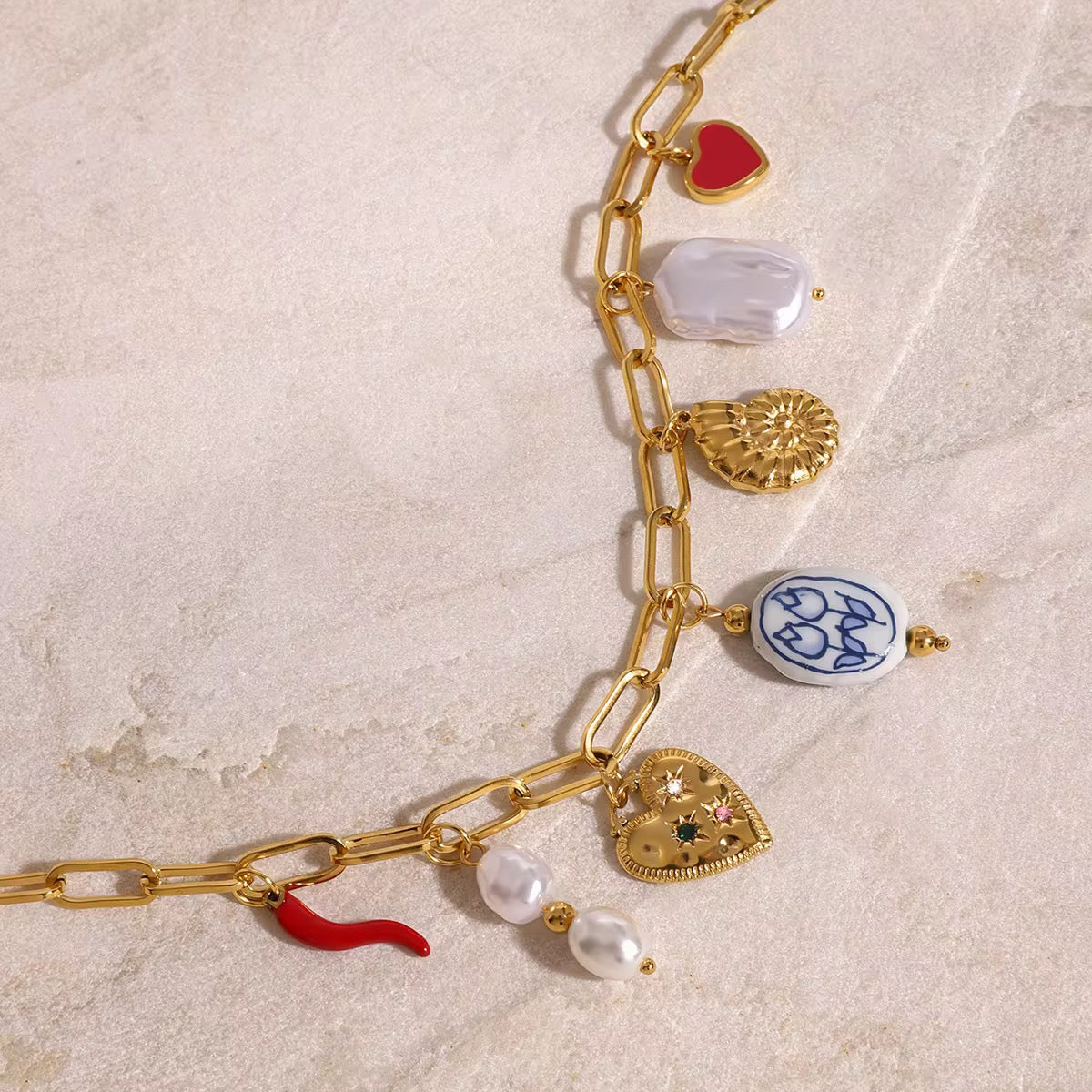 Colorful Charm Chain Necklace