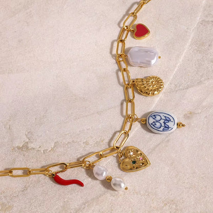 Colorful Charm Chain Necklace
