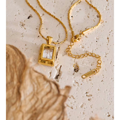 Radiant Solitaire Crystal Necklace