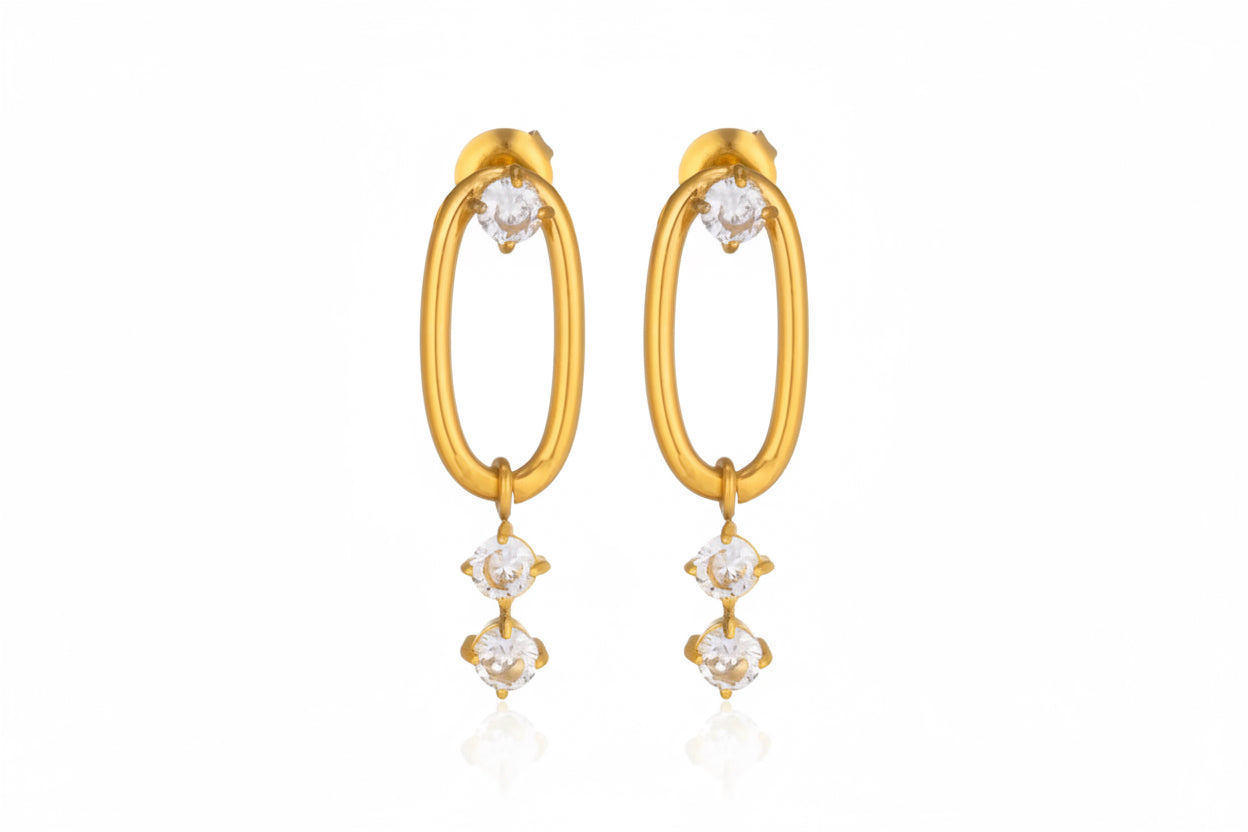 Celeste Crystal Duo Earrings Set