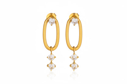 Celeste Crystal Duo Earrings Set