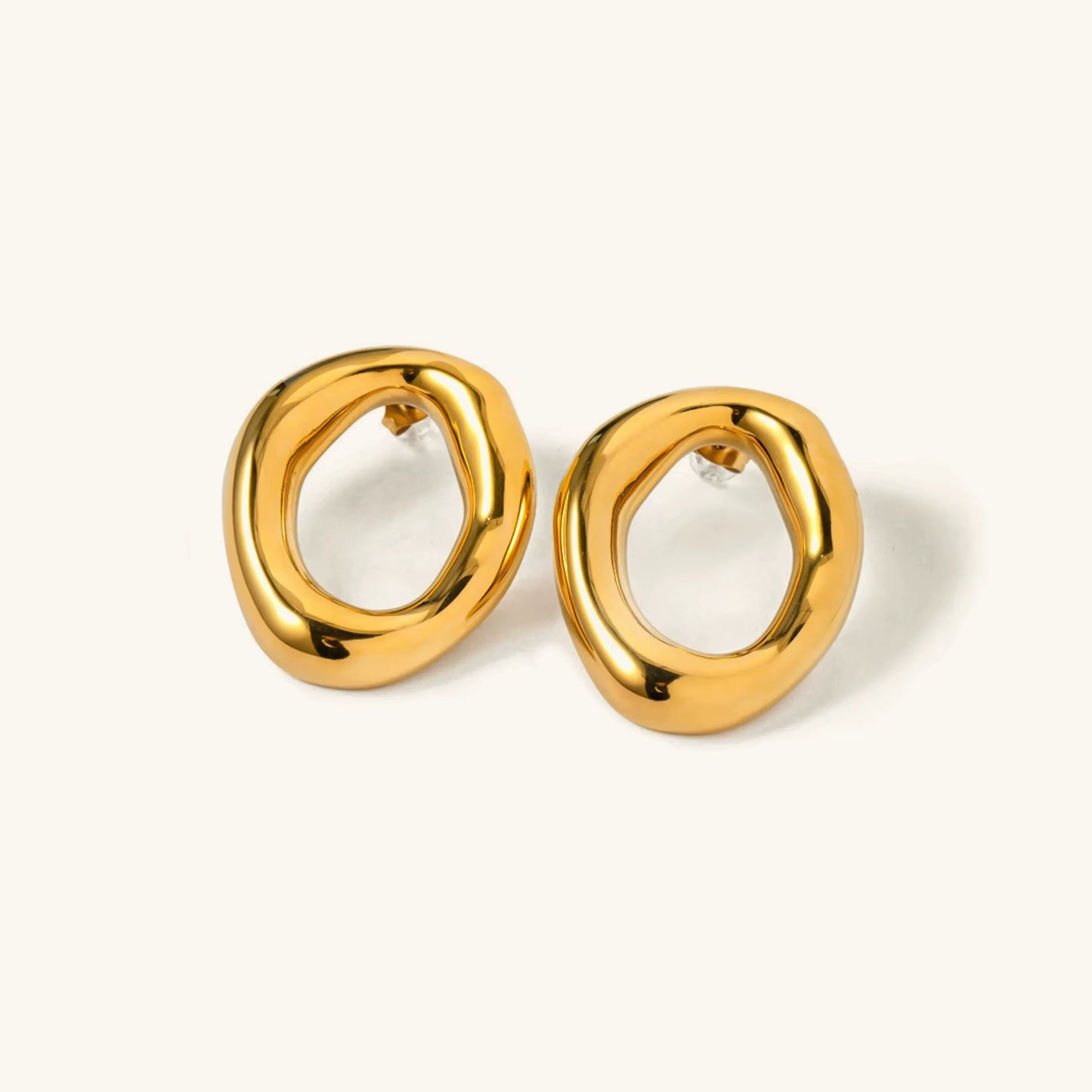 Organic Hollow Oval Earrings