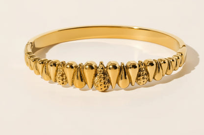 Textured Gold Statement Bangle