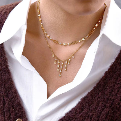 Aurielle Layered Crystal Necklace