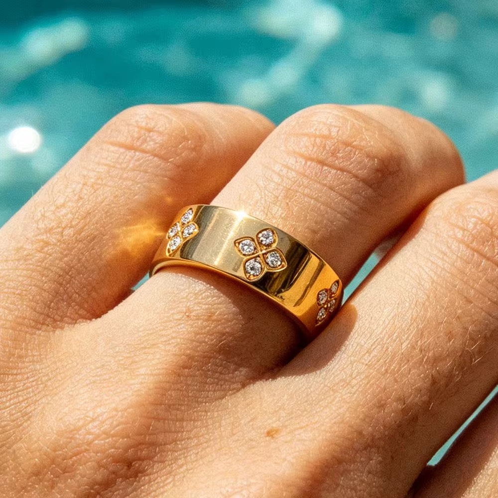 Golden Bloom Band Ring