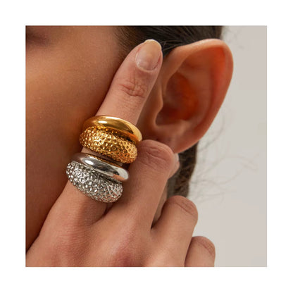 Dual Texture Dome Ring