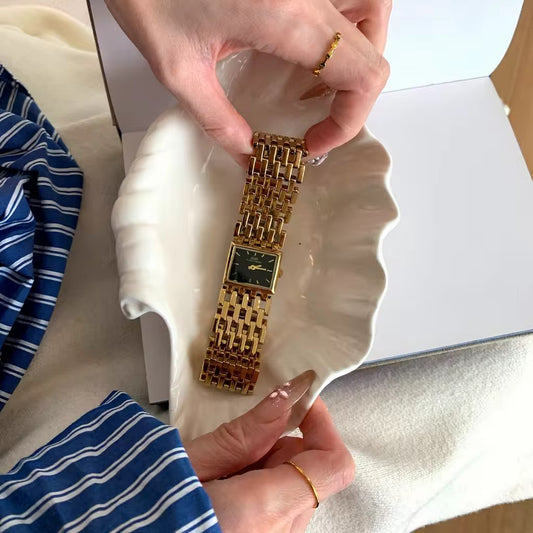 Noir Luxe Gold Watch