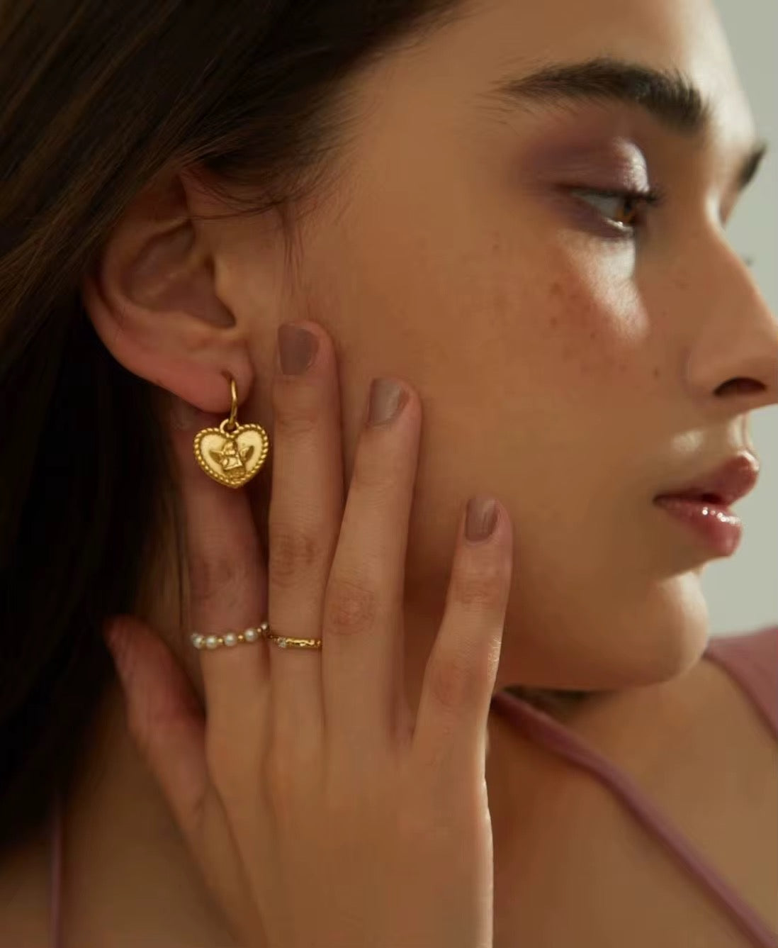 Angel Heart Drop Earrings