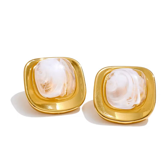 Marble Statement Stud Earrings
