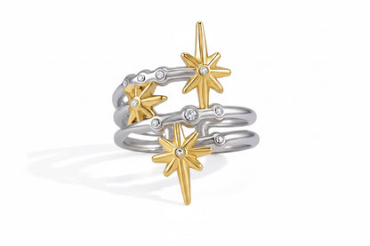 Celestial Starburst Adjustable Ring