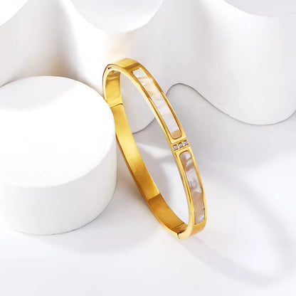 Gold Inlay Bangle Bracelet