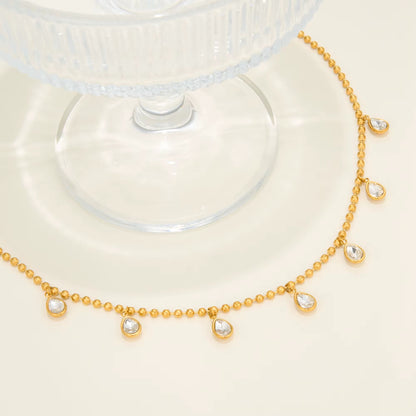Golden Drop Charm Necklace