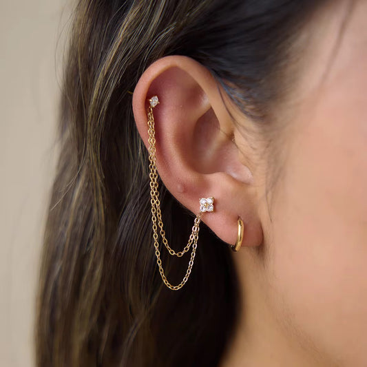 Celeste Chain Stud Earrings