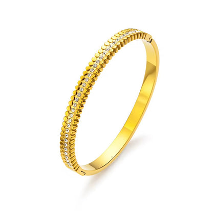 Golden Pavé Edge Bangle