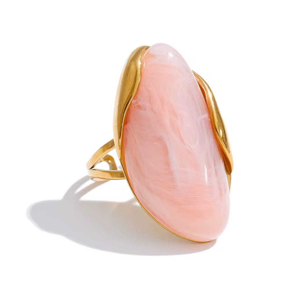 Blush Aura Statement Ring