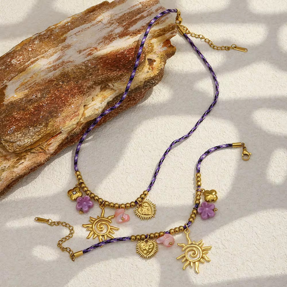 Celestial Sun Charm Jewelry Set