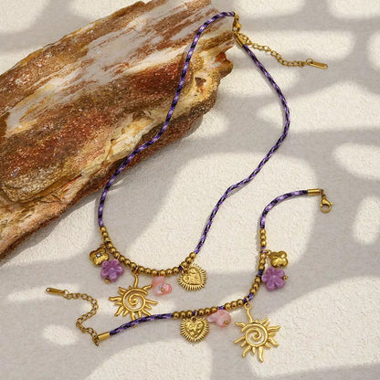 Celestial Sun Charm Jewelry Set