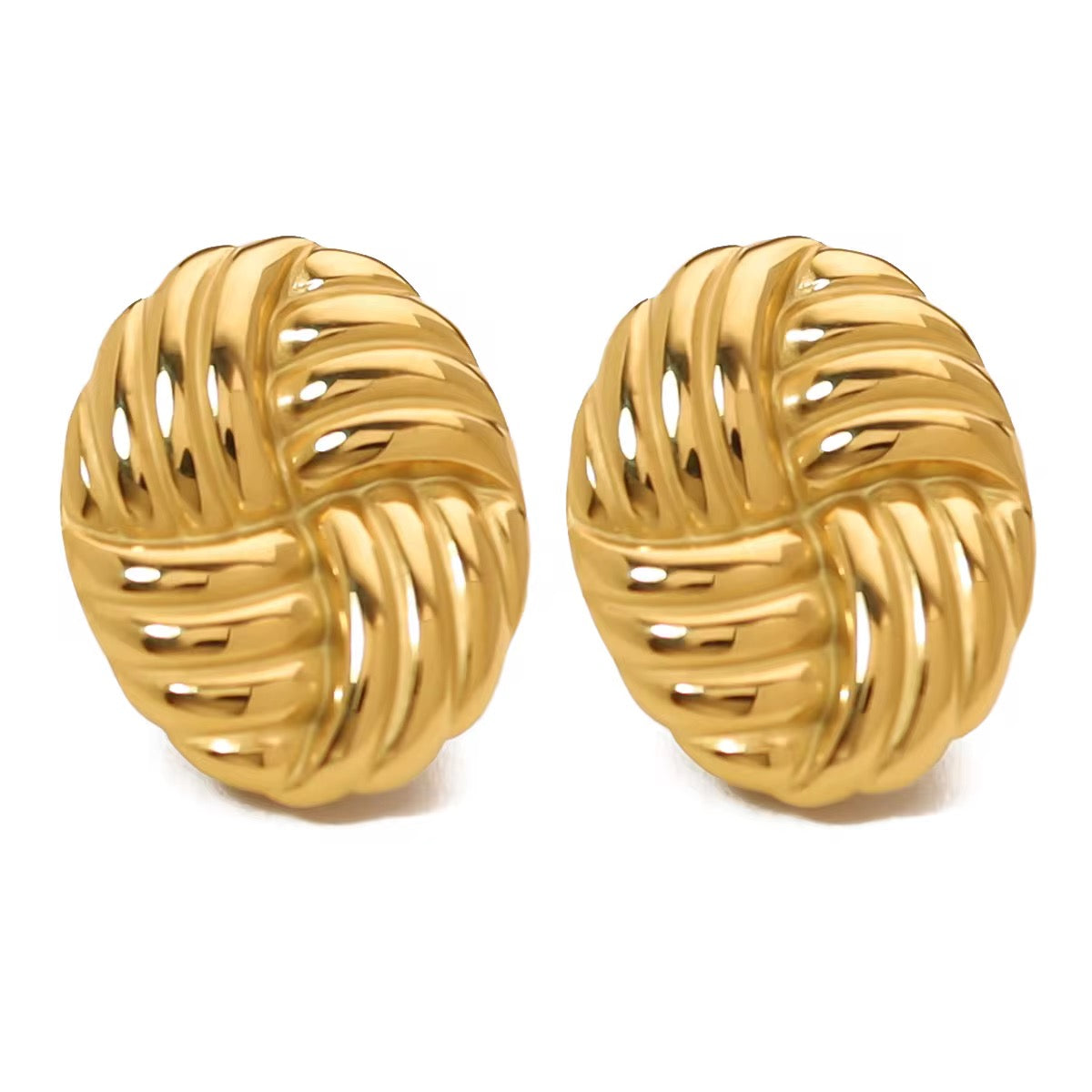Woven Knot Dome Earrings