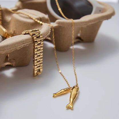 Golden Pisces Pendant Necklace