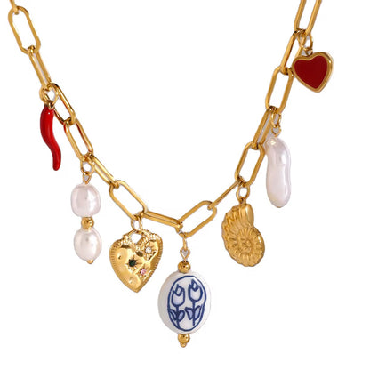 Colorful Charm Chain Necklace