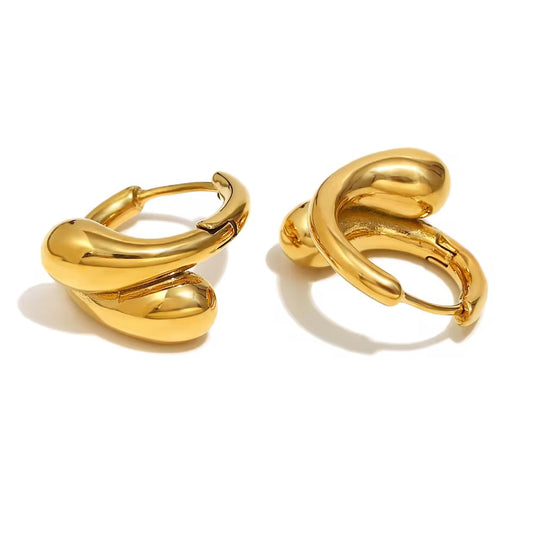Gold Sculpted Hoop Earrings