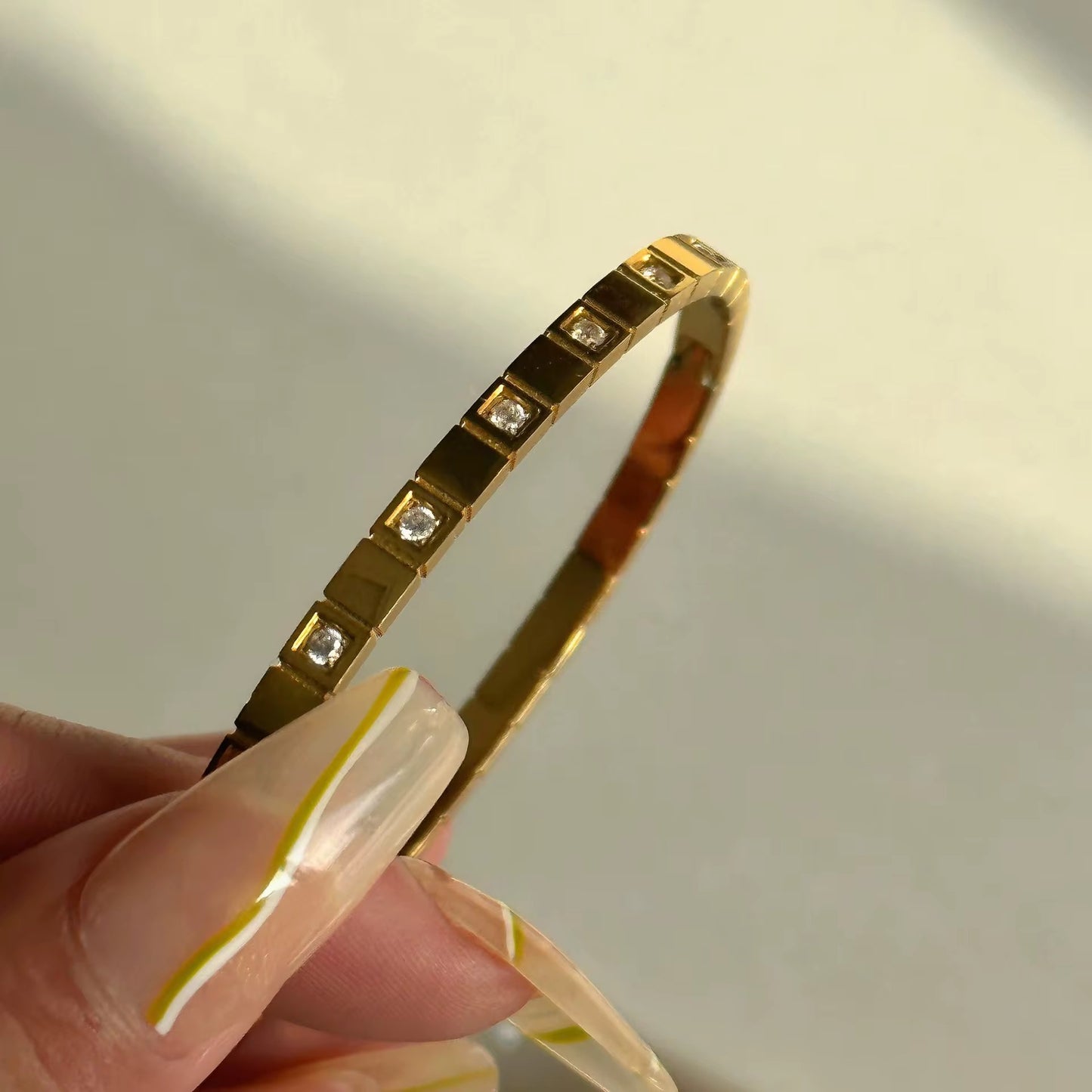 Square Crystal Link Bangle