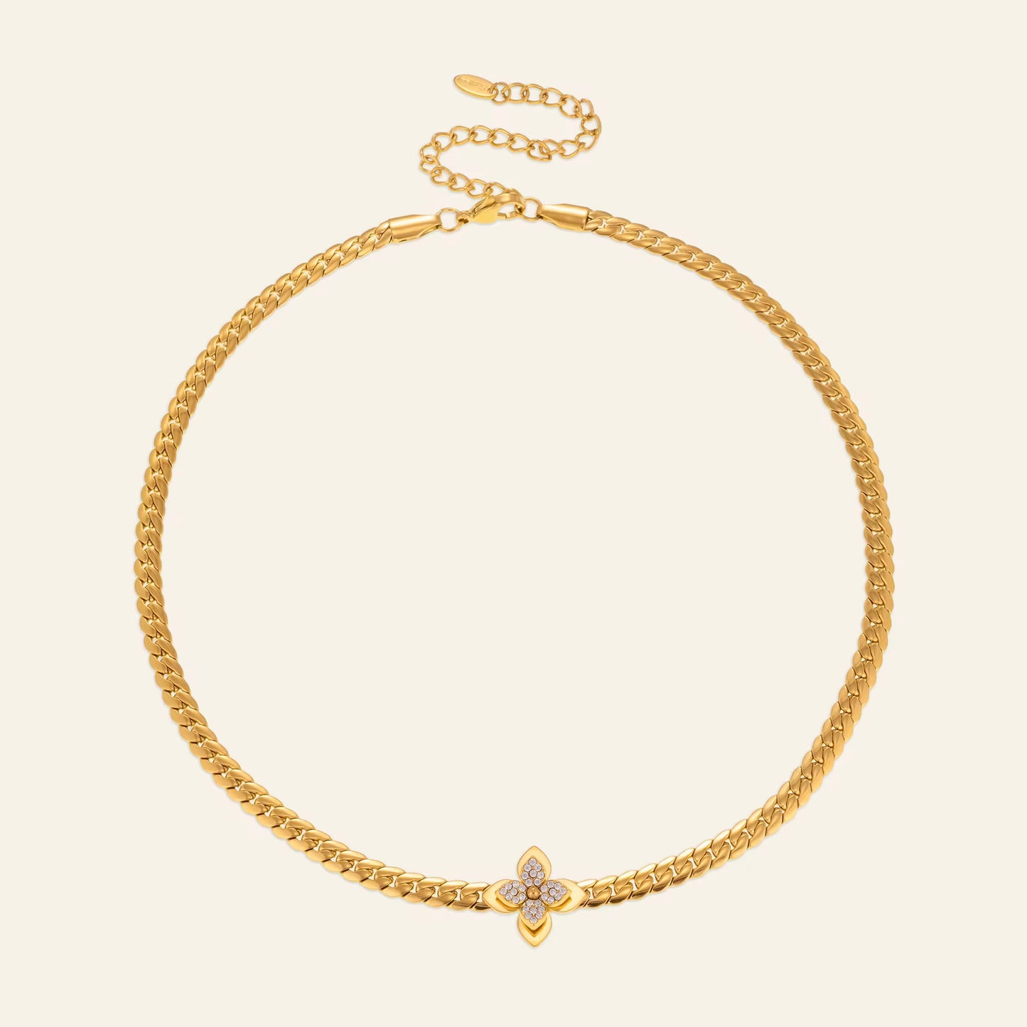 Luxe Floral Chain Choker Necklace