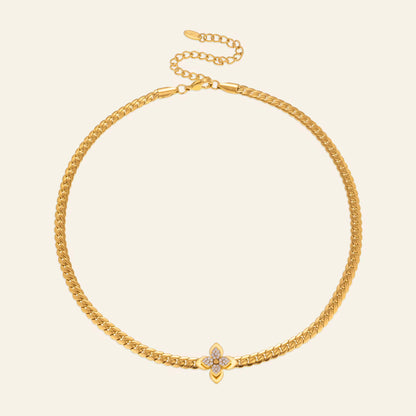 Luxe Floral Chain Choker Necklace