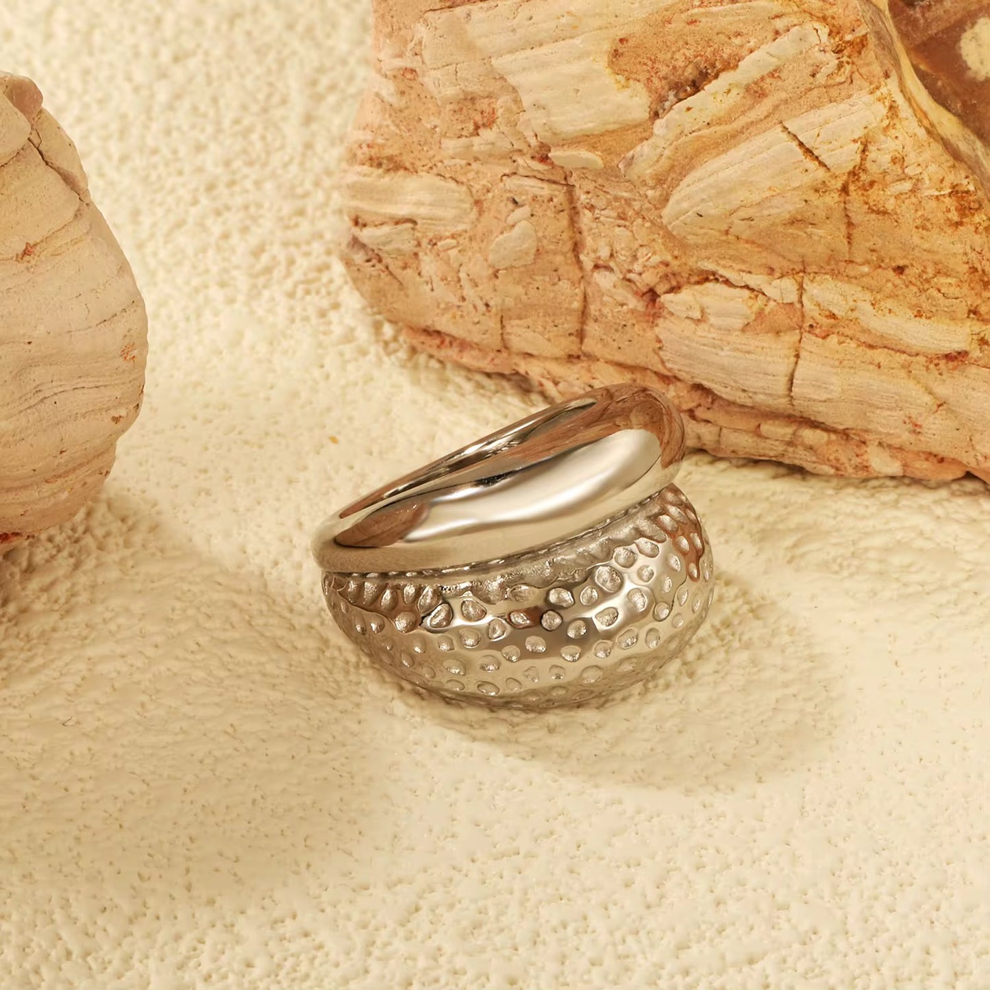Dual Texture Dome Ring