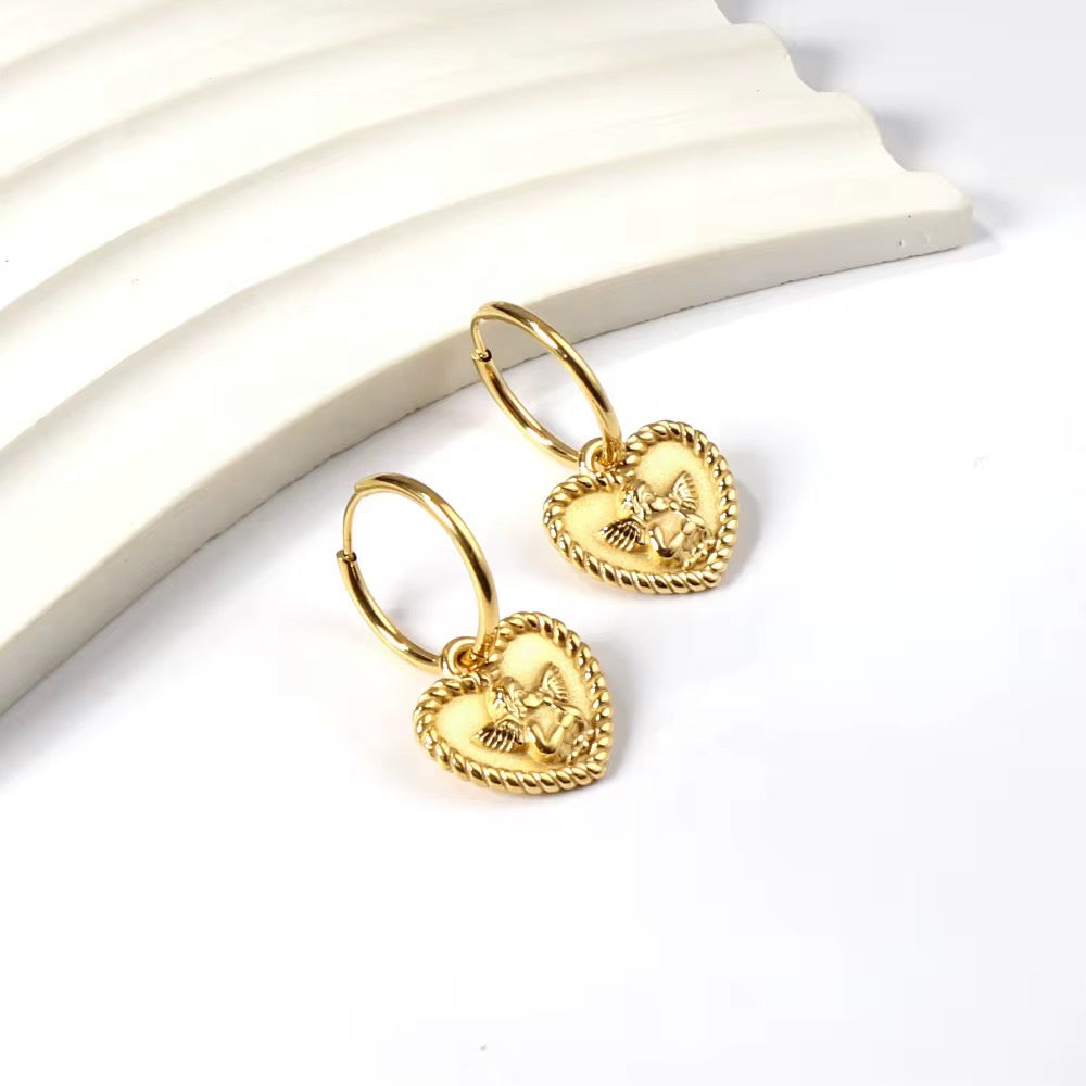 Angel Heart Drop Earrings