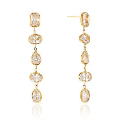 Zircon Tassel Drop Earrings