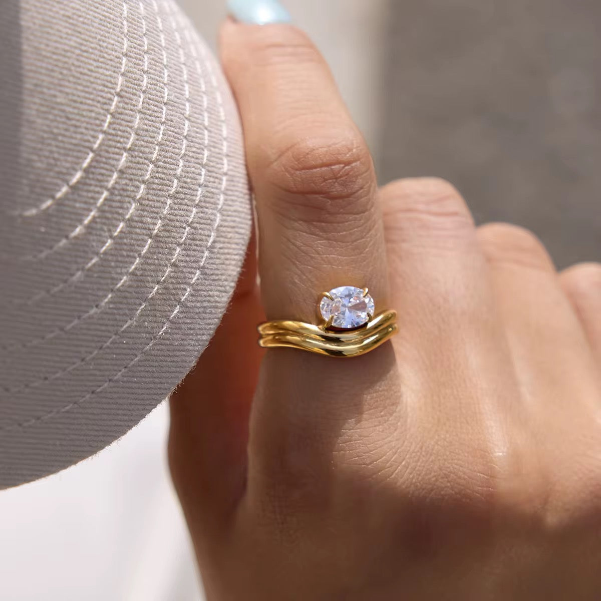 Luna Solitaire Ring