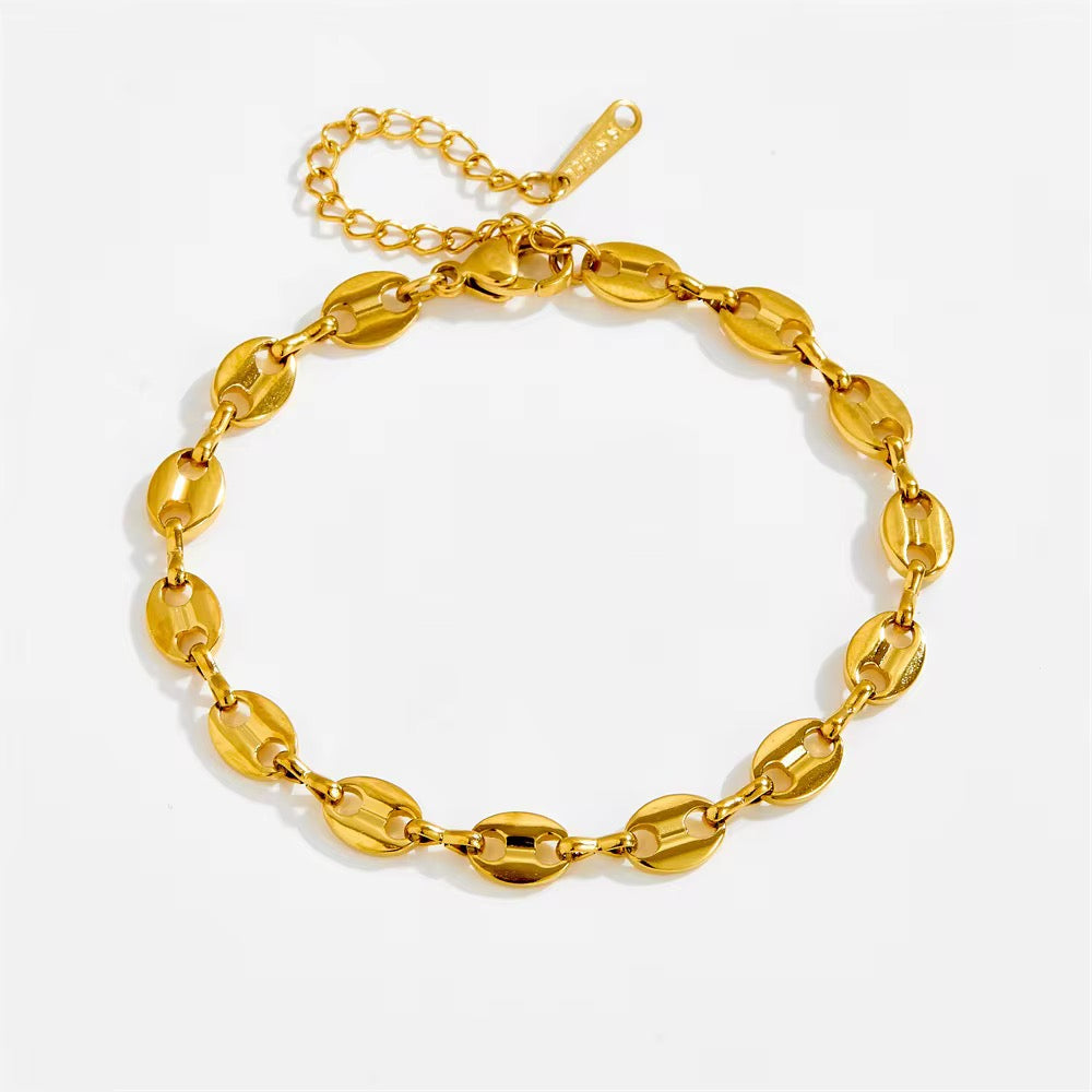 Oval Bean Link Bracelet