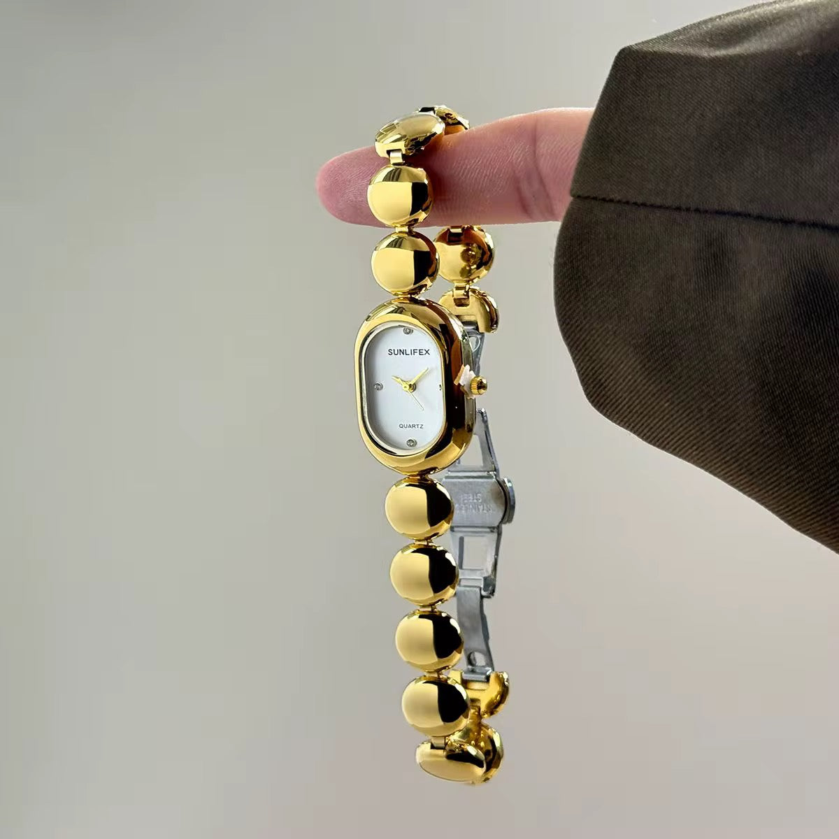 Golden Pearl Bead Watch