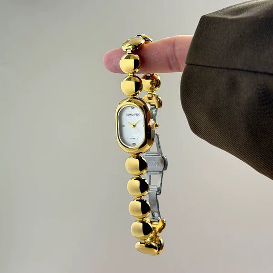 Golden Pearl Bead Watch
