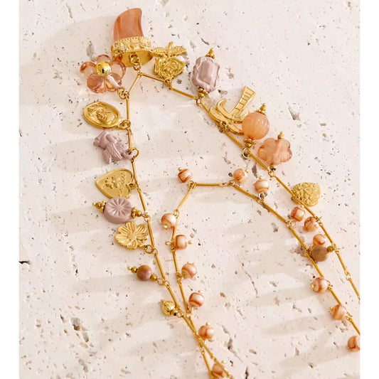 Blush Charm Layered Necklace