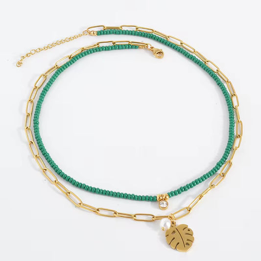 Ocean Green Layered Necklace