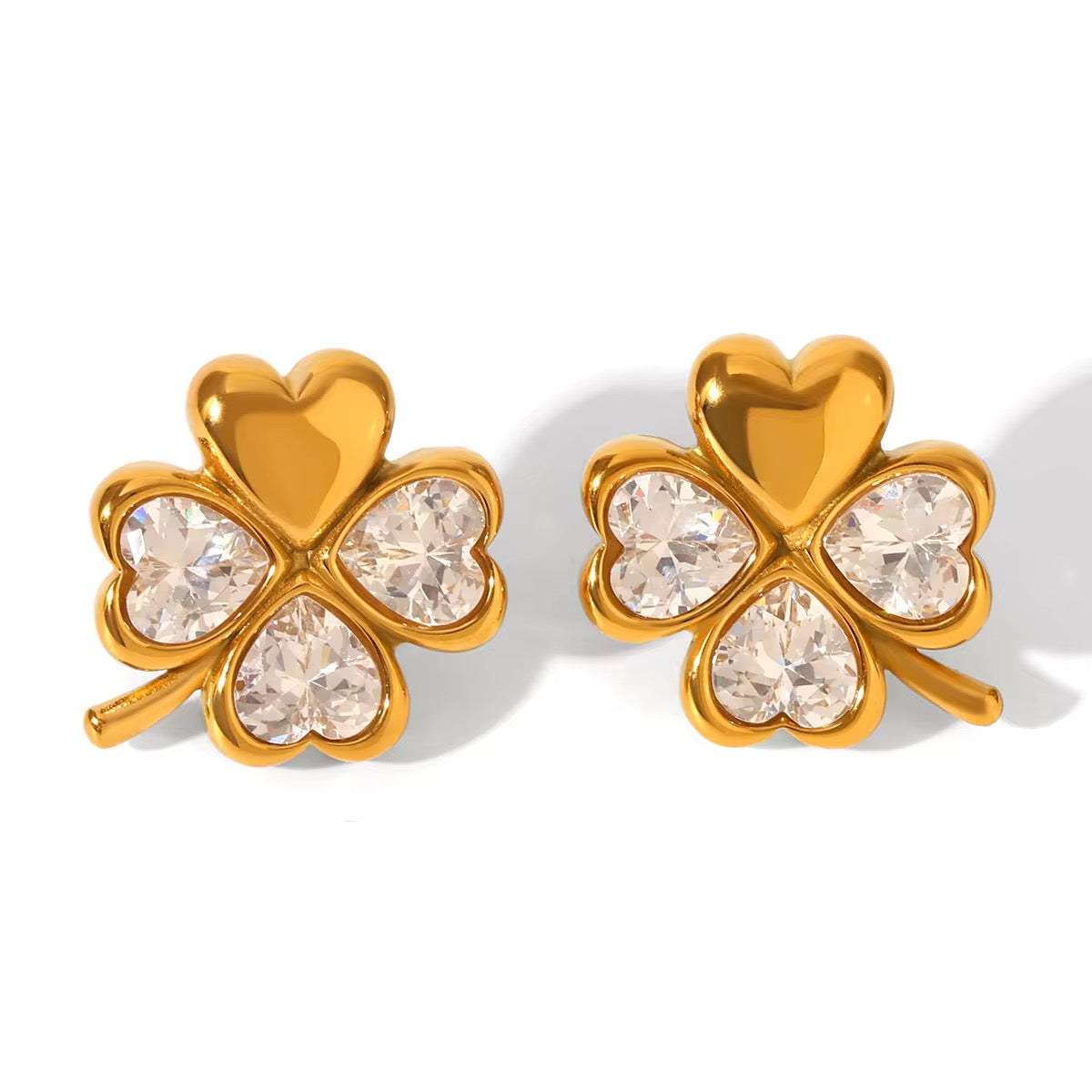 Lucky Clover Heart Earrings