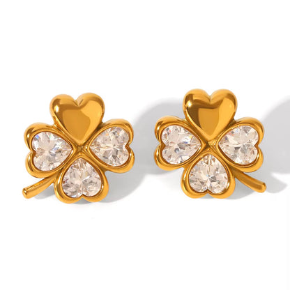 Lucky Clover Heart Earrings