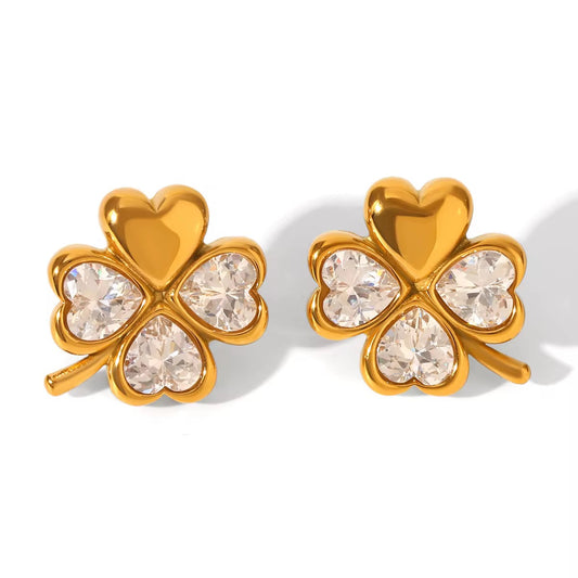 Lucky Clover Heart Earrings